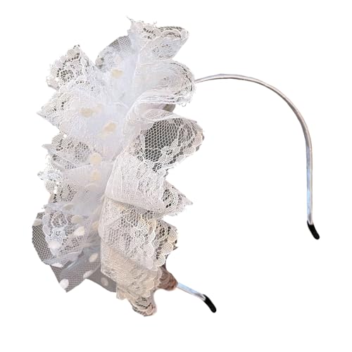 Saiyana Vintage-Fascinator-Stirnband aus gefiederter Spitze mit Schleier für Hochzeiten und Teepartys, perfekt für elegante Anlä(Weiß) von Saiyana