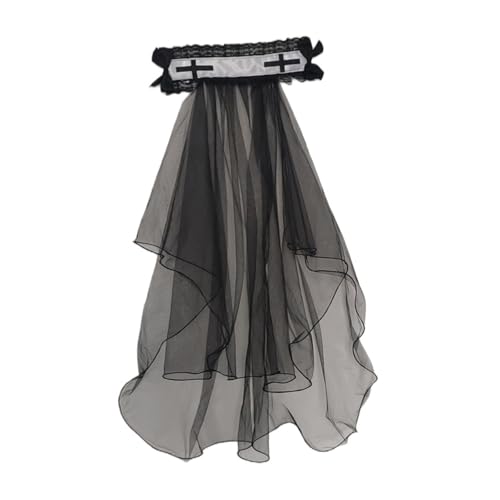 Saiyana Vintage-Schleier-Kopfschmuck mit Haarband, religiöse Zeremonie, transparenter schwarzer Mantilla-Schleier, Kopfschleier von Saiyana