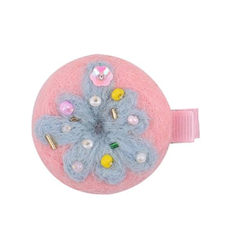 Saiyana Vlies-Donuts-Haarspange für Kinder, elegante Haarnadel, Entenschnabel-Clip, seitliche Haarspangen für Frauen, seitlicher(Rosa-blaues Modell) von Saiyana