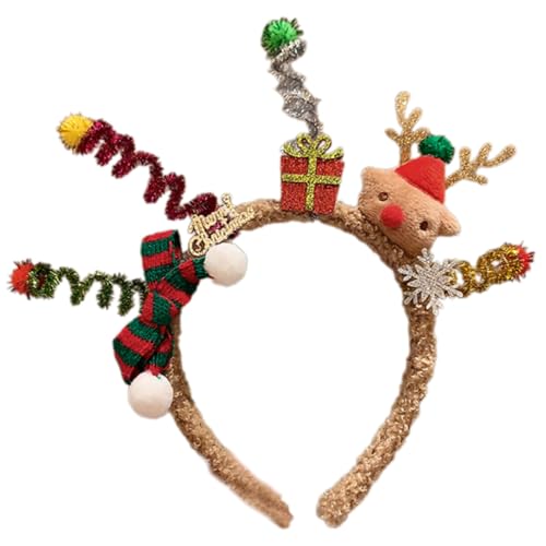 Saiyana Weihnachts-Rentier-Geweih-Stirnband, Cartoon-Kopfbedeckung, Party-Dekoration für festliches Cosplay-Kostüm, Haar-Accesso(Reh) von Saiyana