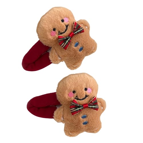 Saiyana Weihnachtsfest-Thema-Haarspange für Studentenmädchen, rutschfeste, pelzige Plüsch-Haarspange, alle Altersgruppen, Feiert(Lebkuchenmann) von Saiyana