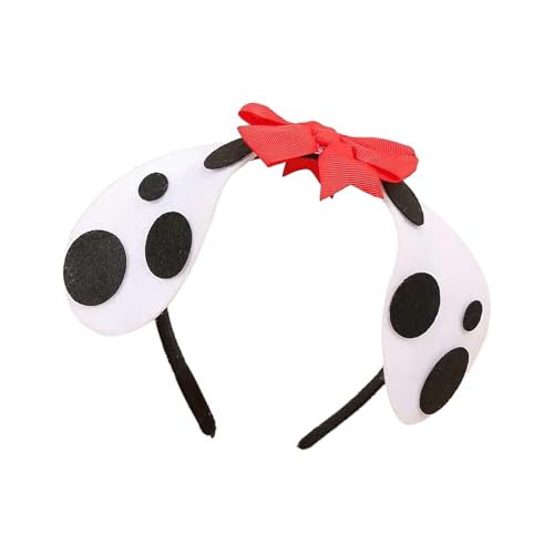 Saiyana Welpen Stirnbänder Cosplay Spotted Hairbänder Dalmatian Kopfbedeckung Make -up Wäsche Gesicht Haarbänder Geburtstagsfeie(Schleifenstil mit Webbi) von Saiyana