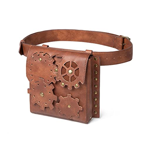 Steampunk Taille Tasche Pack Gothic PU Leder Hüfte Gürtel Geldbörse Reisetasche Wandern Sport Taschen Für Frauen von Saiyana