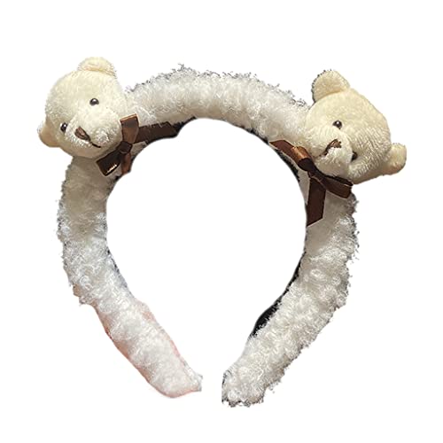 Weiches Bären-Stirnband, Tiermuster, Plüsch, Kaninchen, Haarreifen zum Waschen des Gesichts, Tierhaarbänder, Cartoon-Kostüm, pelzige Stirnbänder für Mädchen, Cartoon-Foto-Requisiten von Saiyana