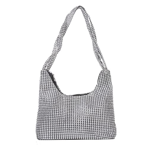 Wunderschön Für Clutch Geldbörsen Abendtasche Bling Handtasche Umhängetasche Silberfarben Glänzend Unterarmtasche Für Reisen Urlaub von Saiyana