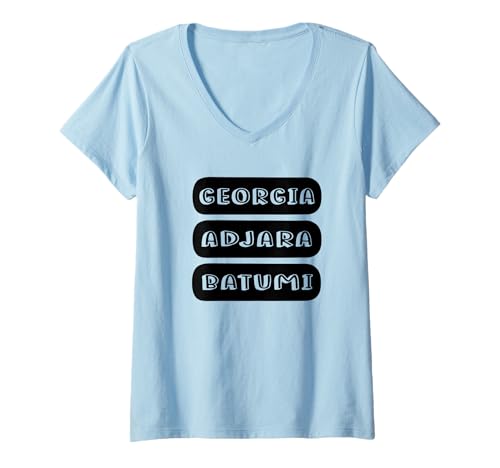 Damen Georgia, Adjara, Batumi, Georgisch T-Shirt mit V-Ausschnitt Damen Georgia, Adjara, Batumi, Georgisch T-Shirt mit V-Ausschnitt von Sakartvelo Apparel LeVsaL