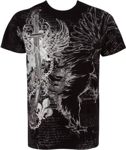Eagle,Swoderd and Chains T-Shirt für Männer - Schwarz/X-Large von Sakkas