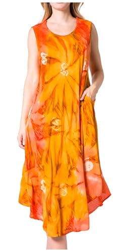 Sakkas 00831 Starlight Kaftan-Trägerkleid/Cover Up - Rot/Gelb - OS von Sakkas