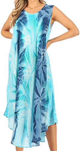 Sakkas 00831- Sternlicht-Kaftan-Behälter-Kleid/vertuschen-türkis/Blau-One Size von Sakkas