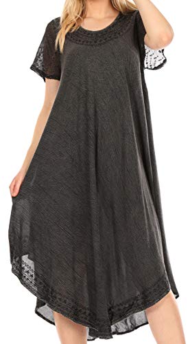 Sakkas 00931 Everyday Essentials - Kaftankleid mit Flügelärmeln/Vertuschung - 1-Schwarz - OS von Sakkas