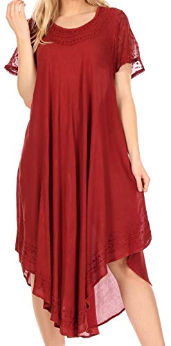 Sakkas 00931 Everyday Essentials - Kaftankleid mit Flügelärmeln/Vertuschung - Rot - OS von Sakkas