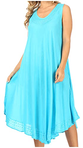 Sakkas 1051 Everyday Essentials Caftan Cover Up - Sky Blue - Eine Größe von Sakkas