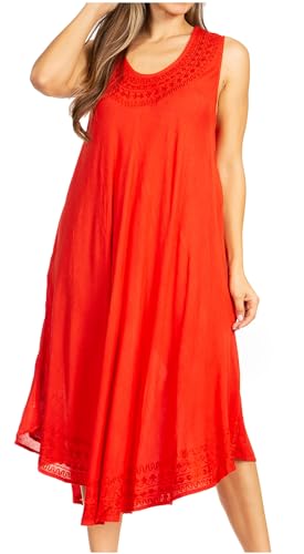 Sakkas 1051 Tägliche Essentials Kaftan-Kleid/Vertuschen - Rot - OS von Sakkas