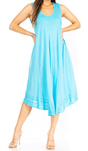 Sakkas 1051 Tägliches Essentials Kaftan Kleid/Cover Up - Baby Blue - One Size Sakkas 1051 Tägliches Essentials Kaftan Kleid/Cover Up - Baby Blue - One Size von Sakkas