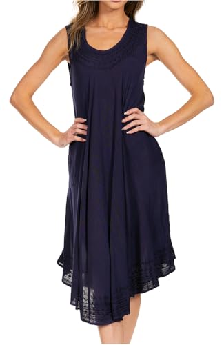 Sakkas 1051 Tägliches Essentials Kaftan Kleid/Cover Up - Navy - One Size von Sakkas