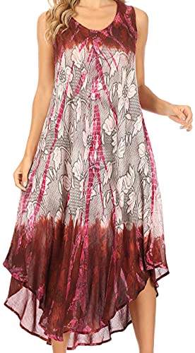 Sakkas 10831 Hermosa Ombre Tank Kaftan Kleid - Braun/Creme - One Size von Sakkas