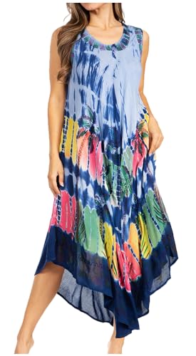Sakkas 10SE Tasanee Kaftan-Behälter-Kleid/Vertuschung - Blau - One Size von Sakkas