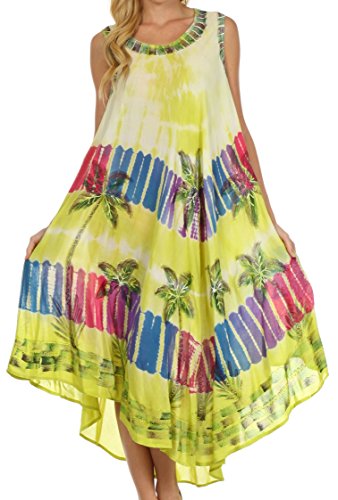 Sakkas 10SE Tasanee Kaftan-Behälter-Kleid/Vertuschung - Gelb - One Size von Sakkas