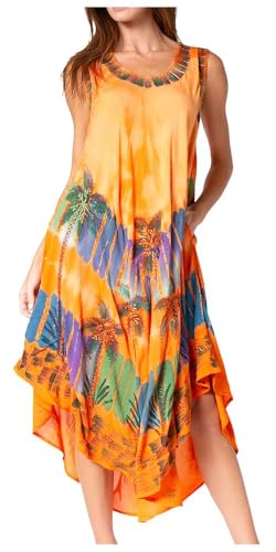 Sakkas 10SE Tasanee Kaftan-Behälter-Kleid/Vertuschung - Orange - OS von Sakkas