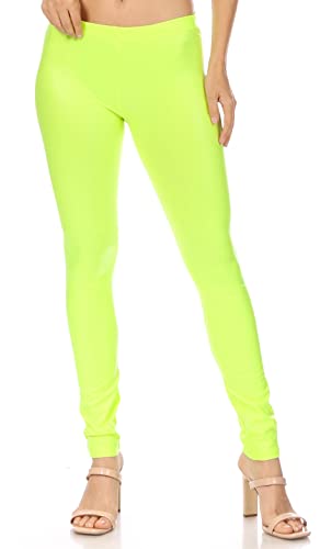 Sakkas 1436 Matte Liquid Stretch-Leggings mit hoher Taille Neon Lime - S von Sakkas