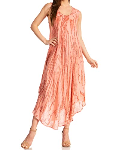 Sakkas 14801 - Kara Lange drapierte Ärmel Marmorierte Kaftan Kleid/Cover Up - Lavendel - OS von Sakkas