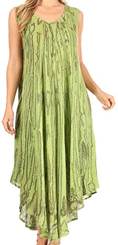 Sakkas 14801 - Kara Lange drapierte Ärmel Marmorierte Kaftan Kleid/Vertuschung - Forest Green - OS von Sakkas