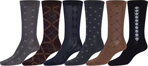 Sakkas 159 Mens Cotton Blend Ribbed Kleid Socken Wert 6-Pack - 10-13 von Sakkas