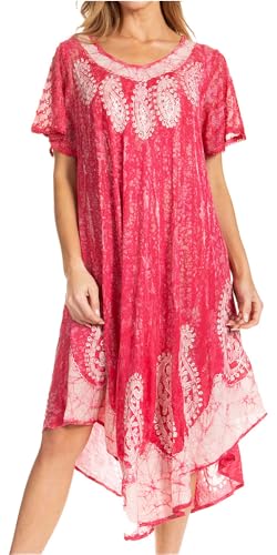 Sakkas 15900 - Bree Lange gestickte Flügelärmeln marmorierte Kleid-Orchidee-OS von Sakkas