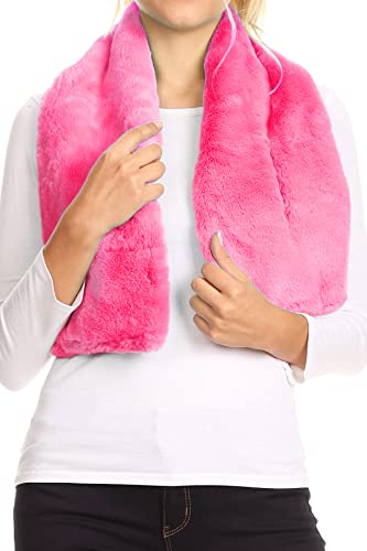 Sakkas 16112 - Malen Lange Rechteck Faux Pelz Warm Soft Furry Wrap Um Loophole Schal - Coral - OS von Sakkas