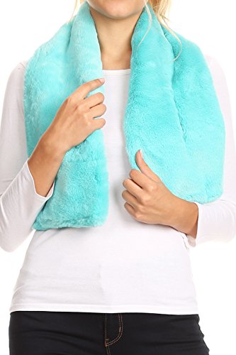 Sakkas 16112 - Malen Lange Rectangle Faux Pelz Warm Soft Pelz Wrap Um Loophole Schal - Türkis - OS von Sakkas