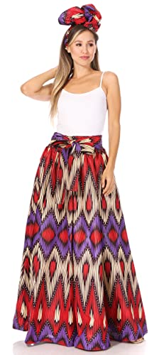 Sakkas 16317-2 - Asma Second Convertible Traditional Wax Print Maxirock mit verstellbarem Riemen - 216-Multi - OS von Sakkas