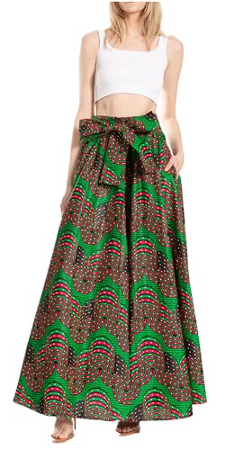 Sakkas 16317-2 - Asma Second Convertible Traditional Wax Print Maxirock mit verstellbaren Trägern - 243 - OS von Sakkas