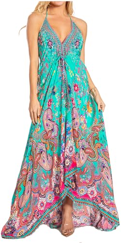 Sakkas 1817-25 - Lizi 2025 Damen Maxi High-Low Neckholder Taschentuch Langes Kleid Strandparty - 615 - OS von Sakkas