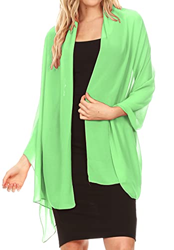 Sakkas 18225 - Jona Frauen Soft Sheer Chiffon Braut Hochzeit Abend Schal Schal Wrap Stola - Mint - 7029 von Sakkas