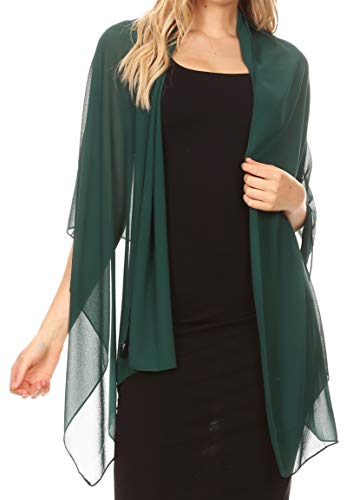 Sakkas 18225 - Jona Women Soft Sheer Chiffon Braut Hochzeit Abend Schal Schal Wrap Stola - Grün - 7029 von Sakkas