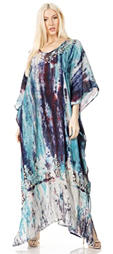 Sakkas 1902 - Tacy Damen Casual Boho Sommer Maxikleid Kaftan Kaftan Vertuschung LougeWear - 16-Lila - OS von Sakkas