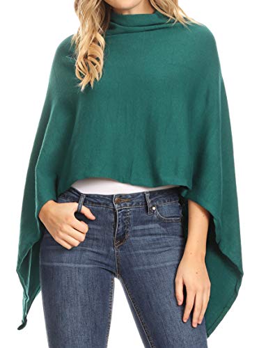 Sakkas 1926 - Laurel Damen Super Soft Leichter Cape Poncho Blanket Schal Pullover - Dark Green - OS von Sakkas