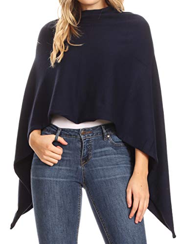 Sakkas 1926 - Laurel Damen Super Soft Leichter Cape Poncho Blanket Shawl Pullover - Navy - OS von Sakkas