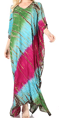 Sakkas 2006 - Catia Damen Boho Lässig Lang Maxi Caftan Kleid Kaftan Vertuschung LougeWear - 1-Lila - OS von Sakkas