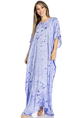 Sakkas 2019 - Pilar Petit Damen Casual Langarm Strand Maxi Kaftan Kaftan Kleid - 3-Dustyblue - OS von Sakkas