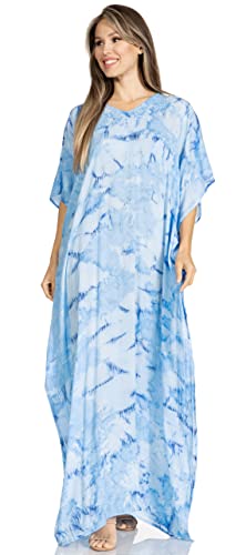 Sakkas 2019 - Pilar Petit Damen Casual Langarm Strand Maxi Kaftan Kaftan Kleid - 3-Türkis - OS von Sakkas