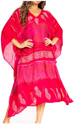 Sakkas 2026 - Clementine Second Damen Tie Dye Kaftan Kleid/Cover Up Beach Kaftan Boho - 39-FuchsiaPink - OS Sakkas 2026 - Clementine Second Damen Tie Dye Kaftan Kleid/Cover Up Beach Kaftan Boho - 39-FuchsiaPink - OS von Sakkas