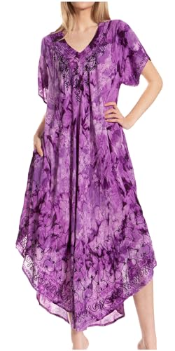 Sakkas 20SE Viveka Besticktes Kaftankleid – 3-Lila – OS von Sakkas