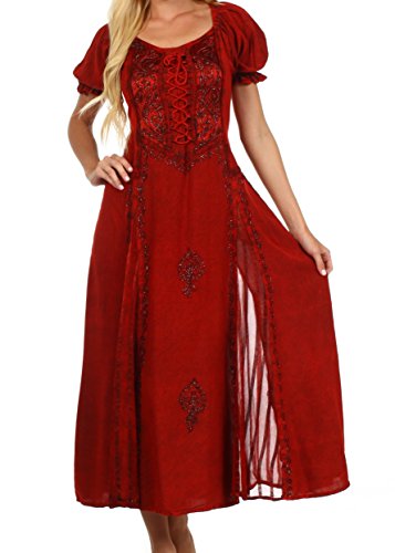 Sakkas 2100 Bridget Besticktes Renaissancekleid - Cayenne - L/XL von Sakkas