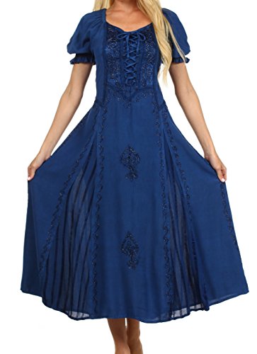 Sakkas 2100 Bridget Besticktes Renaissancekleid - Marine - L/XL von Sakkas