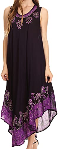Sakkas 40SE Sundari Kaftan-Behälter-Kleid/Cover Up - Purple - OS von Sakkas