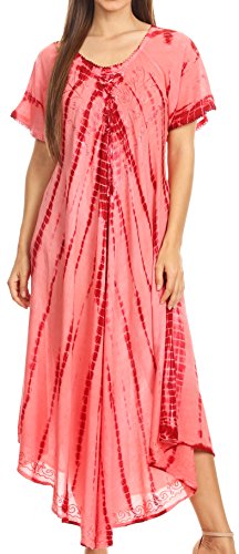 Sakkas 60SE Melika Abbindebatik Kaftan Kleid - Rot - One Size von Sakkas