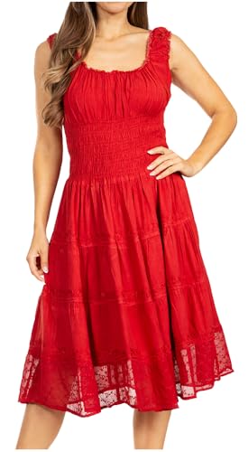 Sakkas 6741 Spring Maiden Ombre Bauernkleid - A-Red - OS von Sakkas