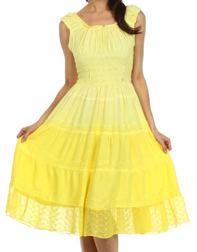 Sakkas 6741 Spring Maiden Ombre Bauernkleid - Buttercup Gelb - One Size von Sakkas