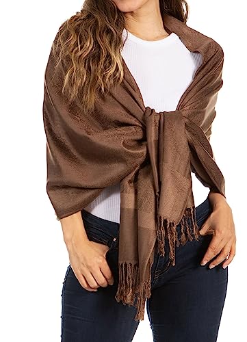 Sakkas 70" X 28 "Paisley Selbst-Design Schal/Wrap/Stola - Schokolade von Sakkas